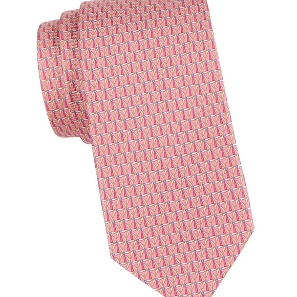 Salvatore Ferragamo necktie pink with cool design - Picture 1 of 3